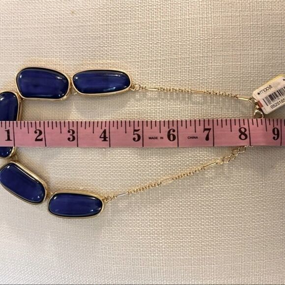 Charter Club NWT Gold and Blue Statement Necklace - Picture 8 of 9